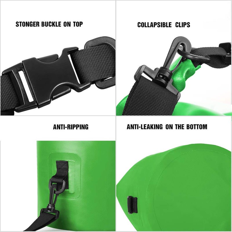 Unigear Dry Bag Waterproof, Floating and Lightweight Bags for Kayaking, Boating, Fishing, Swimming and Camping with Waterproof Phone Case (Green, 10L) - Image 5